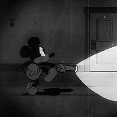 Mickey avec une lampe torche